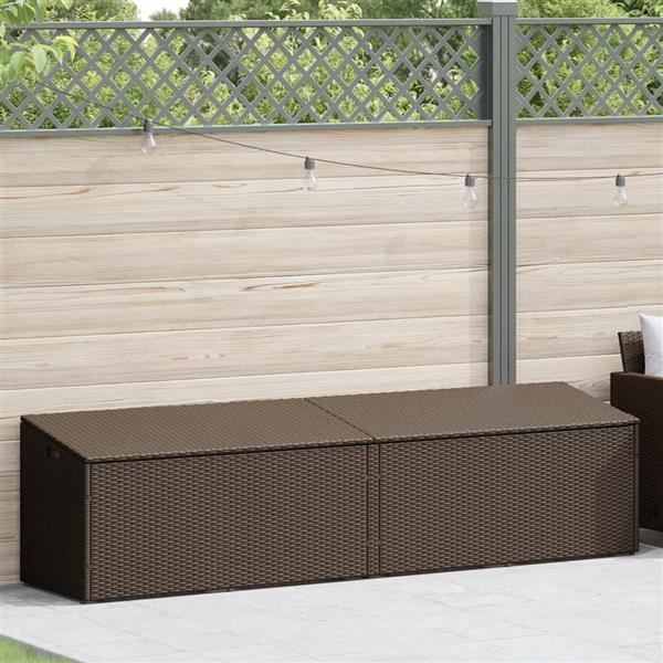 Grote foto vidaxl tuinbox 220x50x58 cm poly rattan bruin tuin en terras overige tuin en terras