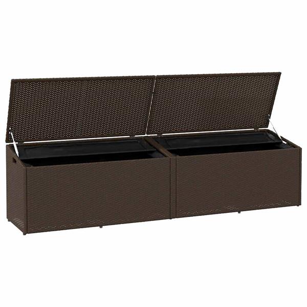 Grote foto vidaxl tuinbox 220x50x58 cm poly rattan bruin tuin en terras overige tuin en terras