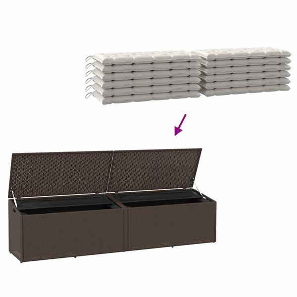 Grote foto vidaxl tuinbox 220x50x58 cm poly rattan bruin tuin en terras overige tuin en terras