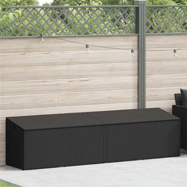 Grote foto vidaxl tuinbox 220x50x58 cm poly rattan zwart tuin en terras overige tuin en terras