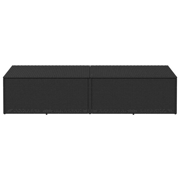 Grote foto vidaxl tuinbox 220x50x58 cm poly rattan zwart tuin en terras overige tuin en terras