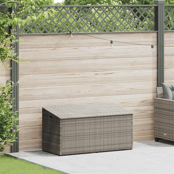 Grote foto vidaxl tuinbox 110x50x58 cm poly rattan grijs tuin en terras overige tuin en terras