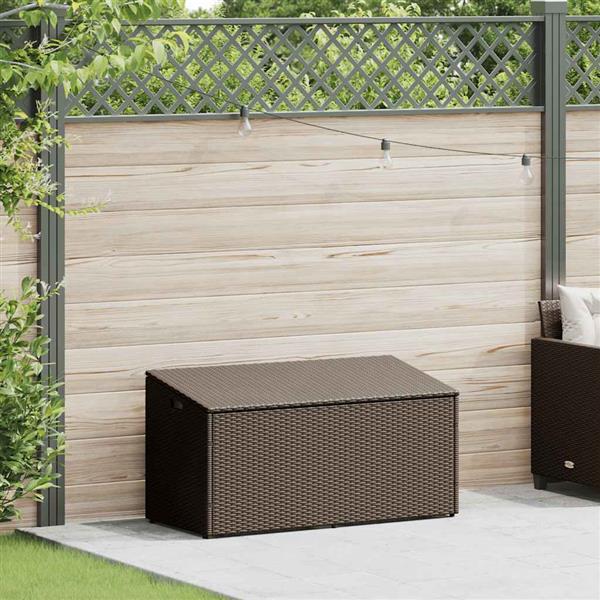Grote foto vidaxl tuinbox 110x50x58 cm poly rattan bruin tuin en terras overige tuin en terras