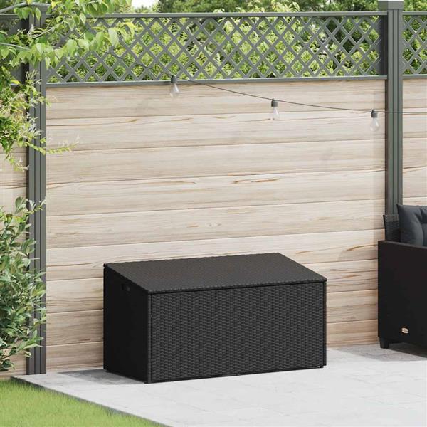 Grote foto vidaxl tuinbox zwart 110x50x58 cm poly rattan tuin en terras overige tuin en terras