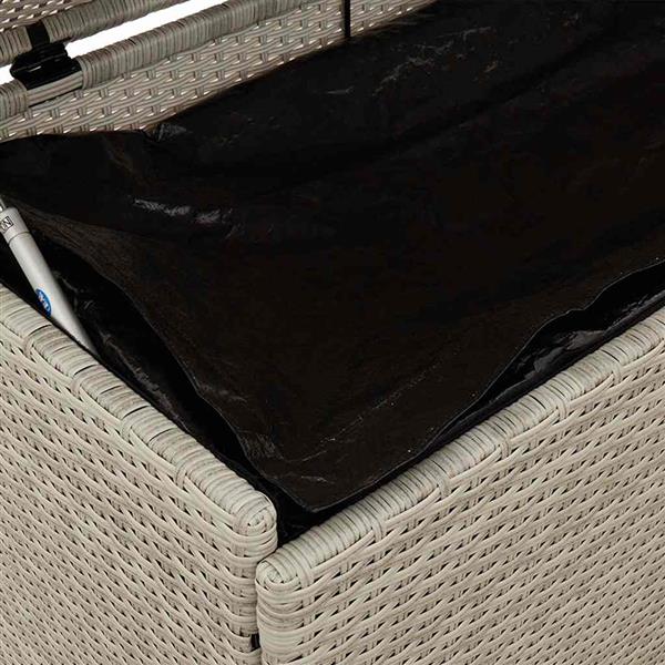 Grote foto vidaxl tuinbox met wielen 160x55x75 cm poly rattan lichtgrijs tuin en terras overige tuin en terras