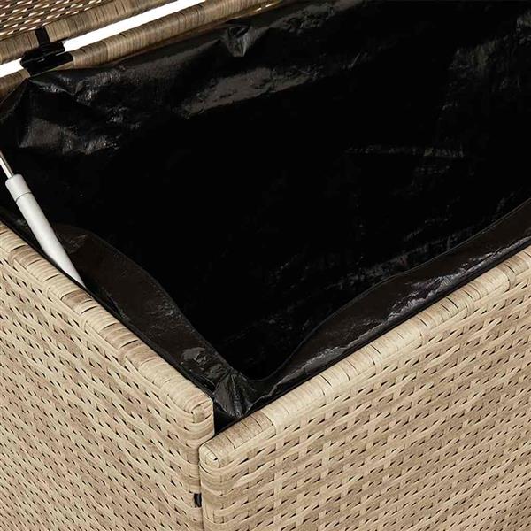 Grote foto vidaxl tuinbox met wielen 160x55x75 cm poly rattan beige tuin en terras overige tuin en terras