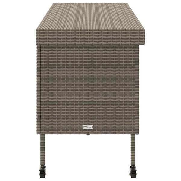 Grote foto vidaxl tuinbox met wielen 160x55x75 cm poly rattan grijs tuin en terras overige tuin en terras