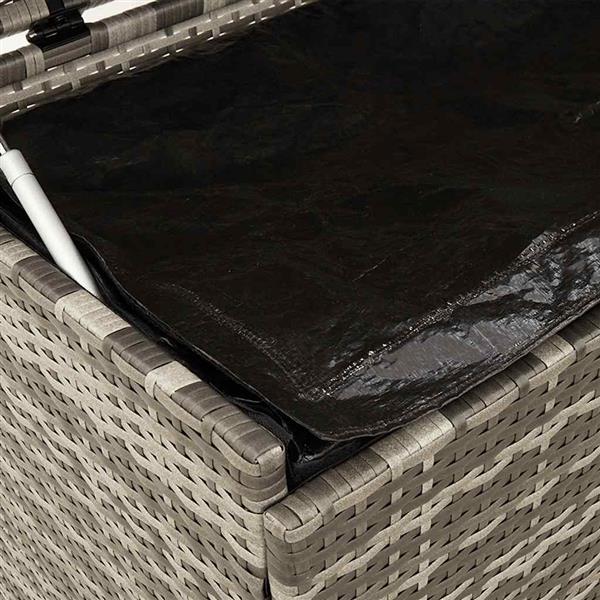 Grote foto vidaxl tuinbox met wielen 160x55x75 cm poly rattan grijs tuin en terras overige tuin en terras