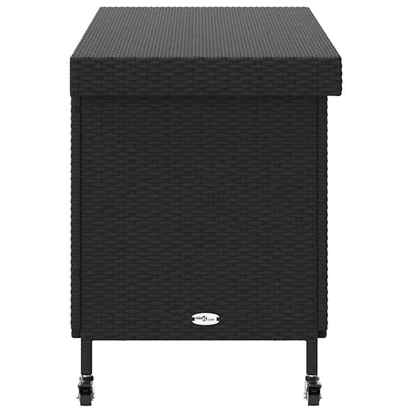 Grote foto vidaxl tuinbox met wielen 110x55x73 cm poly rattan zwart tuin en terras overige tuin en terras