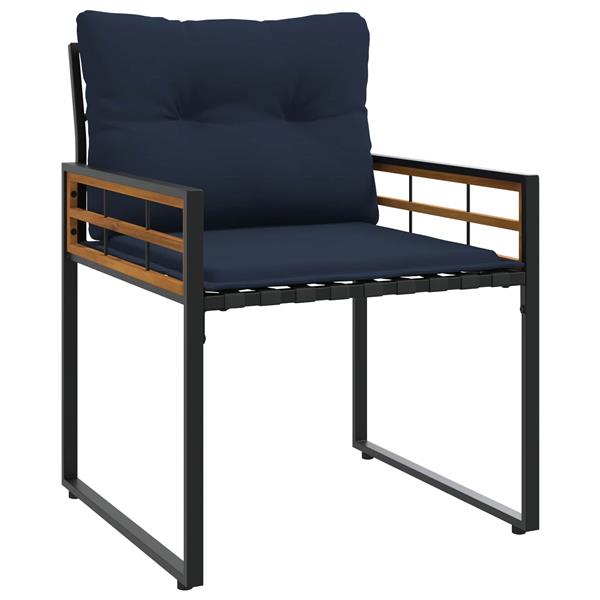 Grote foto vidaxl buitenmeubelset met kussen 3 pcs marineblauw tuin en terras tuinmeubelen