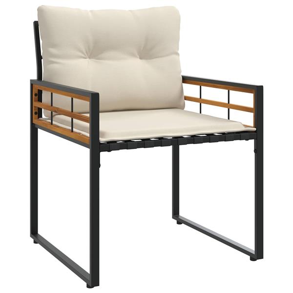 Grote foto vidaxl buitenmeubelset met kussen 3 pcs cr me tuin en terras tuinmeubelen