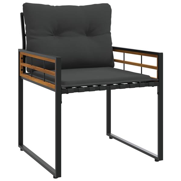 Grote foto vidaxl buitenmeubelset met kussen 4 pcs middelgrijs tuin en terras tuinmeubelen