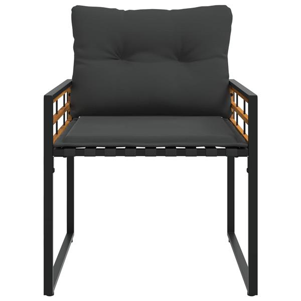 Grote foto vidaxl buitenmeubelset met kussen 4 pcs middelgrijs tuin en terras tuinmeubelen