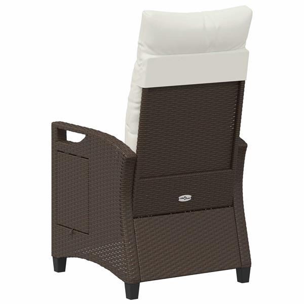 Grote foto vidaxl verstelbare tuinstoel bruin en cr me 56 x 60 x 112 cm tuin en terras tuinmeubelen