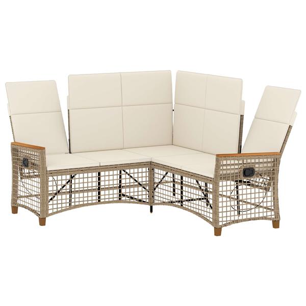 Grote foto vidaxl tuin ligbankset beige en cr me wit 164 x 164 x 112 cm tuin en terras tuinmeubelen