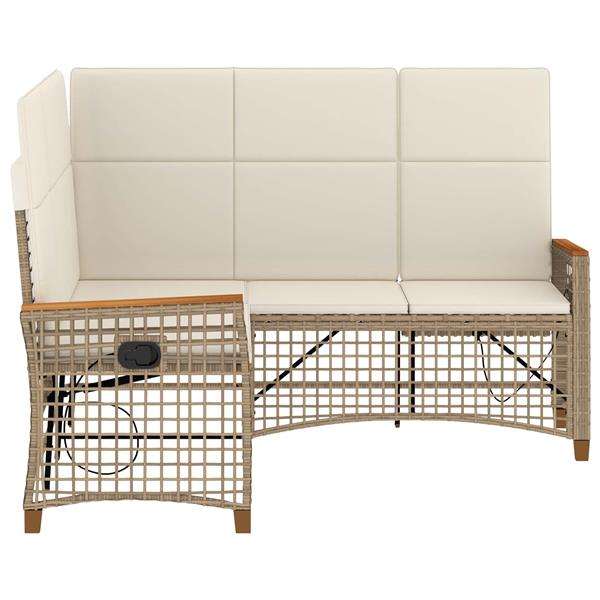 Grote foto vidaxl tuin ligbankset beige en cr me wit 164 x 164 x 112 cm tuin en terras tuinmeubelen