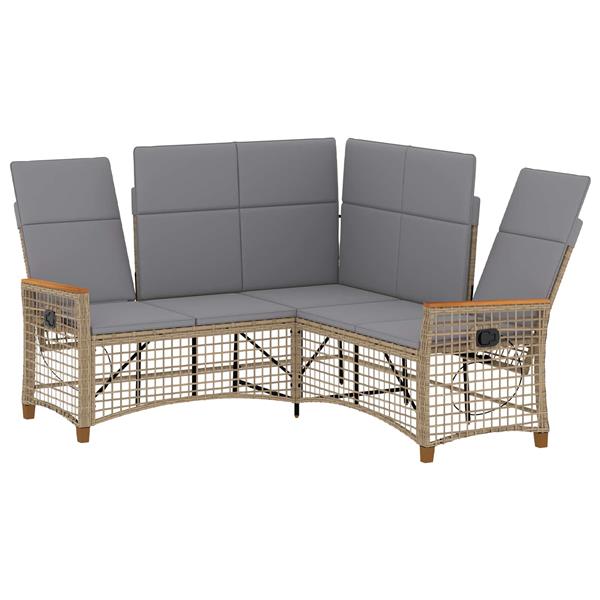 Grote foto vidaxl tuin ligbank set beige en licht grijs 164 x 164 x 112 cm tuin en terras tuinmeubelen