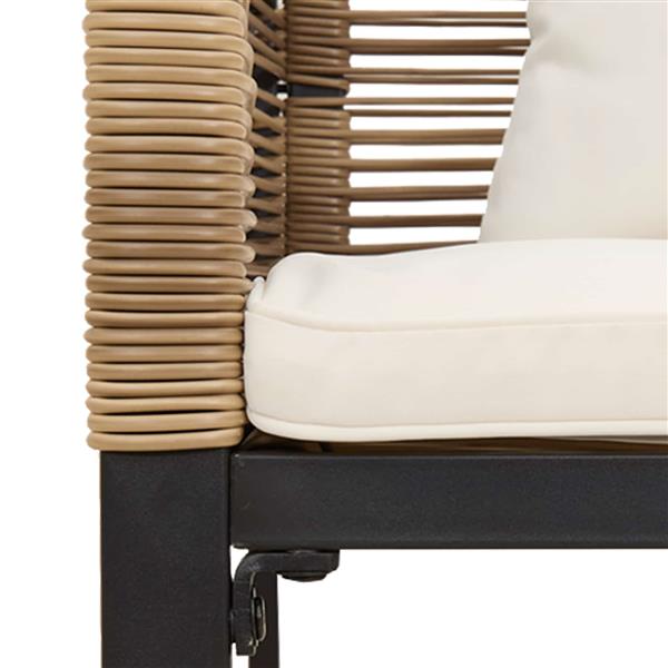 Grote foto vidaxl tuinbank beige en cr me wit 117 x 54 x 74.5 cm poly rattan tuin en terras tuinmeubelen