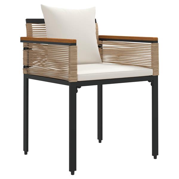 Grote foto vidaxl buitenmeubelset met kussen 3 pcs beige en cr me wit pe rattan tuin en terras tuinmeubelen