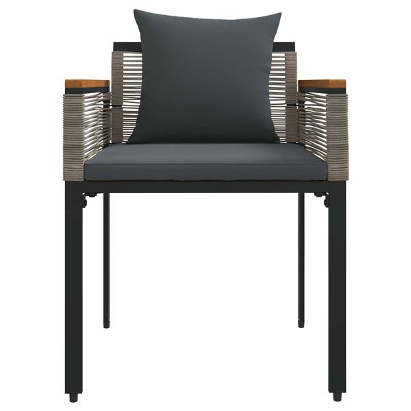 Grote foto vidaxl buitenmeubelset met kussen 3 pcs grijs en donkergrijs pe rattan tuin en terras tuinmeubelen