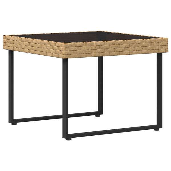 Grote foto vidaxl tuinbankenset met kussen 2 pcs naturel poly rattan staal tuin en terras tuinmeubelen