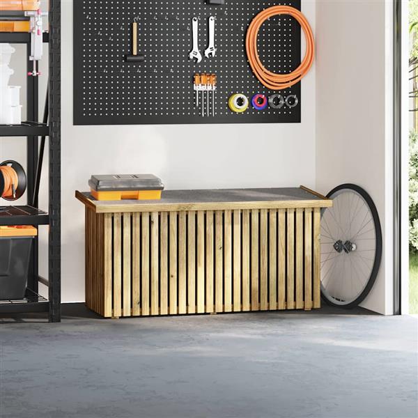 Grote foto vidaxl tuinopslagdoos met opslag naturel 119 x 44 x 58 5 cm tuin en terras overige tuin en terras