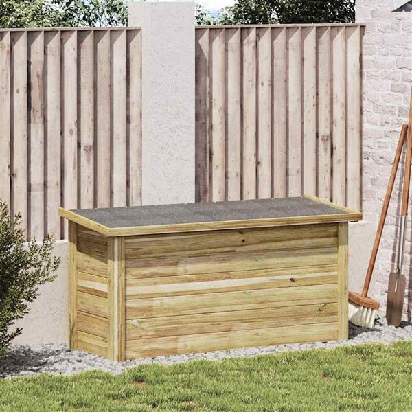 Grote foto vidaxl opbergbox naturel 119 x 44 5 x 58 cm ge mpregneerd grenenhout tuin en terras overige tuin en terras