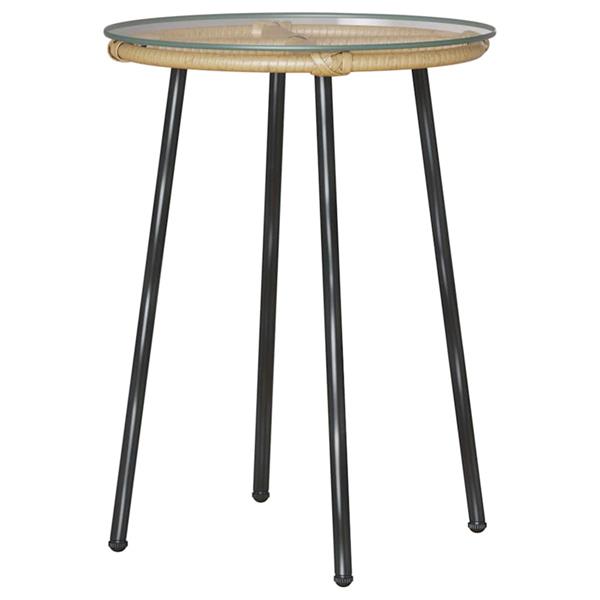 Grote foto vidaxl tuin eettafelset 3 pcs bruin en cr me poly rattan tuin en terras tuinmeubelen