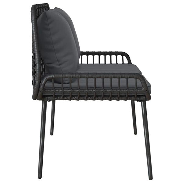 Grote foto vidaxl tuinbank zwart en anthraciet poly rattan tuin en terras tuinmeubelen