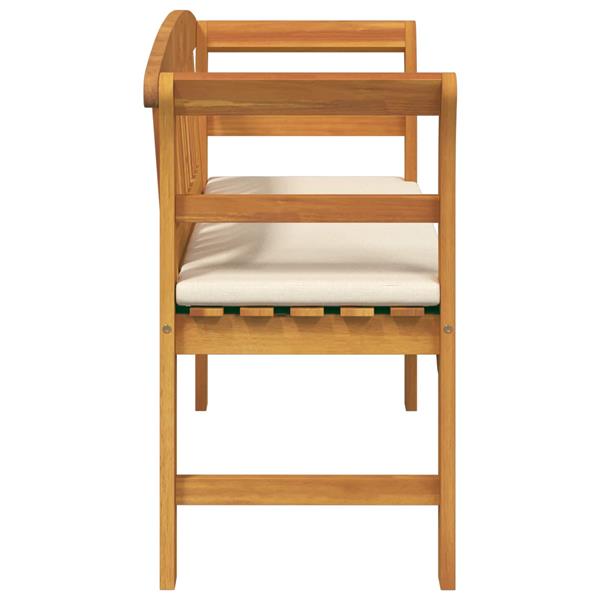 Grote foto vidaxl rozenbank cr me wit 114 x 46 x 82 5 cm massief acaciahout tuin en terras tuinmeubelen