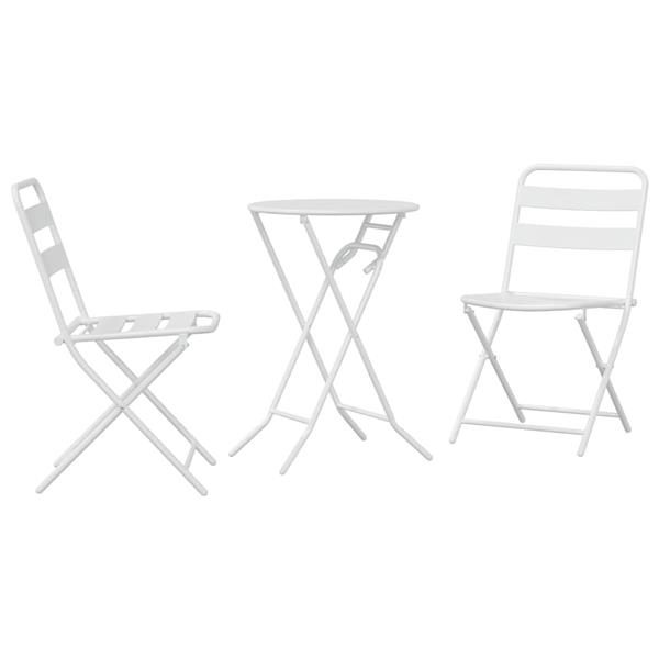 Grote foto vidaxl tuin bistro set 3 pcs wit staal tuin en terras tuinmeubelen