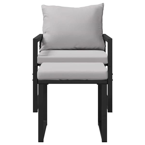 Grote foto vidaxl tuinmeubelen met kussen met kussen 4 pcs lichtgrijs polyester tuin en terras tuinmeubelen