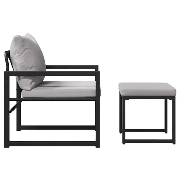 Grote foto vidaxl tuinmeubelen met kussen met kussen 4 pcs lichtgrijs polyester tuin en terras tuinmeubelen