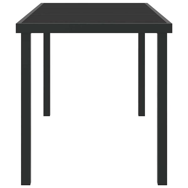 Grote foto vidaxl tuinstafel zwart 140 x 70 x 73 cm metaal tuin en terras tuinmeubelen