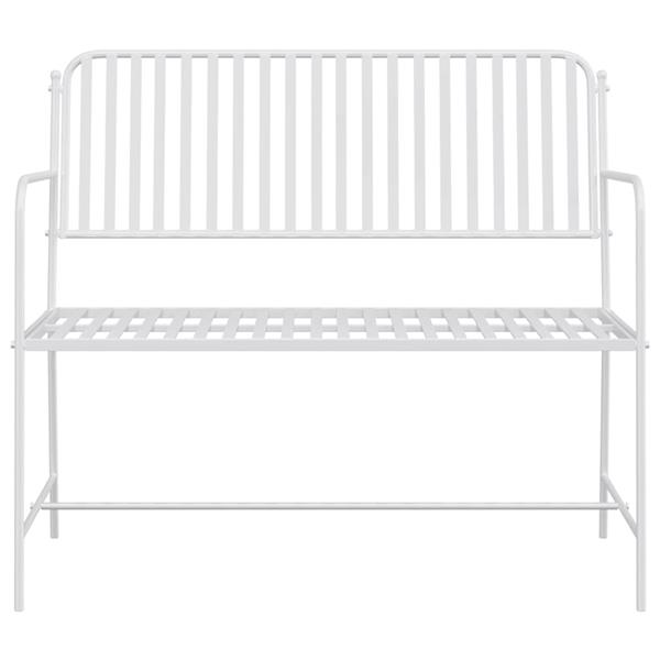 Grote foto vidaxl tuinbank effen wit 103 5 x 51 5 x 90 cm staal tuin en terras tuinmeubelen