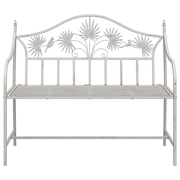 Grote foto vidaxl tuinbank antiek wit 104 x 52 5 x 89 cm staal tuin en terras tuinmeubelen