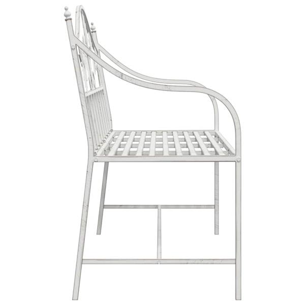 Grote foto vidaxl tuinbank antiek wit 104 x 52 5 x 89 cm staal tuin en terras tuinmeubelen