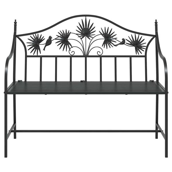 Grote foto vidaxl tuinbank zwart 104 x 52 5 x 89 cm staal tuin en terras tuinmeubelen