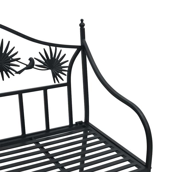 Grote foto vidaxl tuinbank zwart 104 x 52 5 x 89 cm staal tuin en terras tuinmeubelen