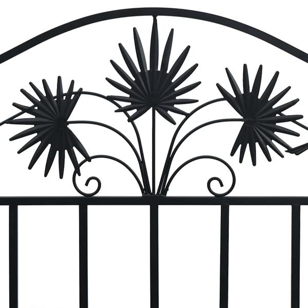 Grote foto vidaxl tuinbank zwart 104 x 52 5 x 89 cm staal tuin en terras tuinmeubelen