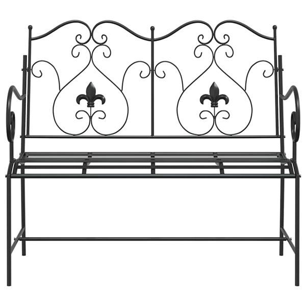 Grote foto vidaxl tuinbank zwart 104 x 54 x 93 cm staal tuin en terras tuinmeubelen