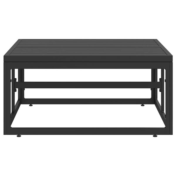 Grote foto vidaxl buitenmeubilair zwart 70 x 70 x 32 cm metaal tuin en terras tuinmeubelen