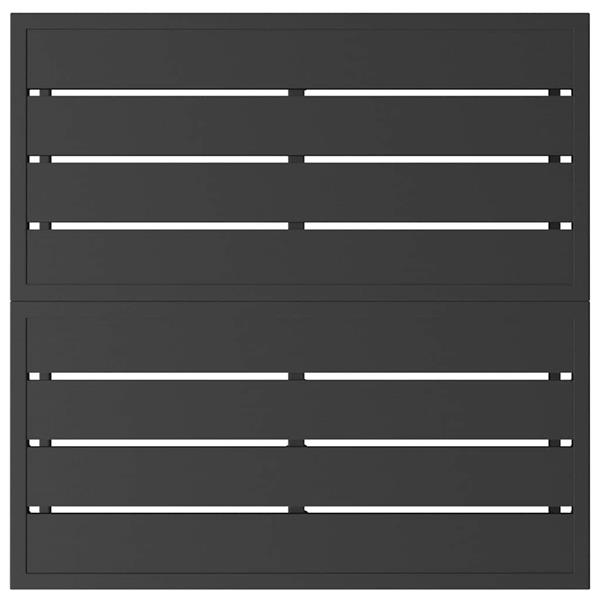 Grote foto vidaxl buitenmeubilair zwart 70 x 70 x 32 cm metaal tuin en terras tuinmeubelen