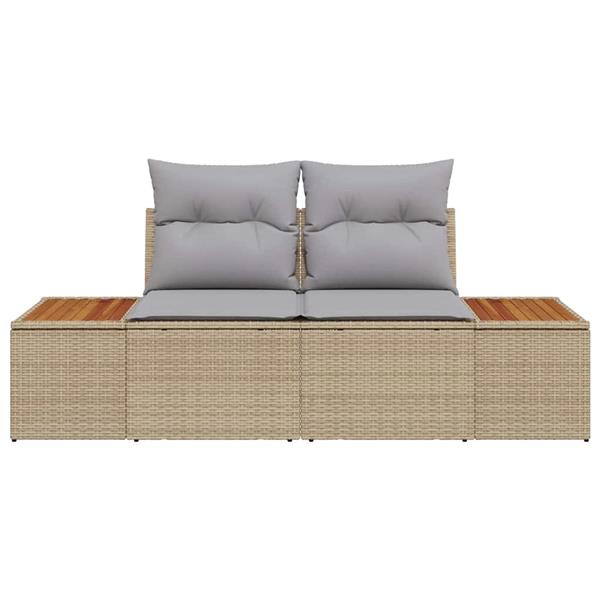 Grote foto vidaxl tuinbank beige 184 x 62 x 85cm poly rattan tuin en terras tuinmeubelen