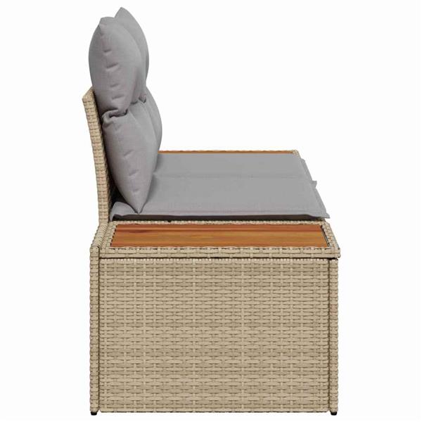 Grote foto vidaxl tuinbank beige 184 x 62 x 85cm poly rattan tuin en terras tuinmeubelen