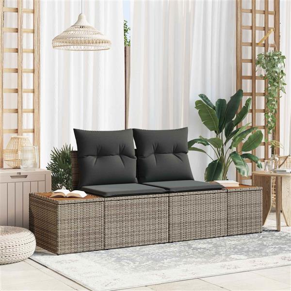 Grote foto vidaxl tuinbank grijs 184 x 62 x 85cm poly rattan tuin en terras tuinmeubelen