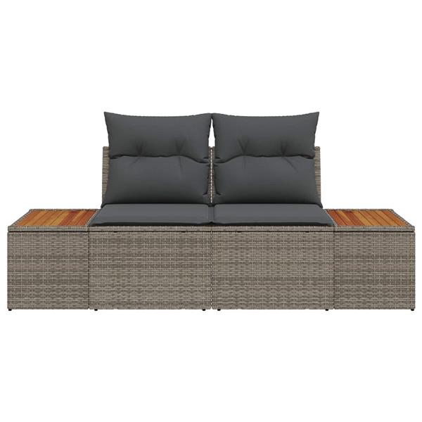 Grote foto vidaxl tuinbank grijs 184 x 62 x 85cm poly rattan tuin en terras tuinmeubelen