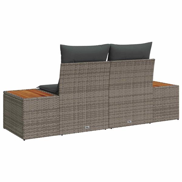 Grote foto vidaxl tuinbank grijs 184 x 62 x 85cm poly rattan tuin en terras tuinmeubelen