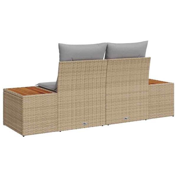 Grote foto vidaxl tuinbank beige 184 x 62 x 85cm poly rattan tuin en terras tuinmeubelen