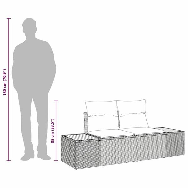 Grote foto vidaxl tuinbank beige 184 x 62 x 85cm poly rattan tuin en terras tuinmeubelen